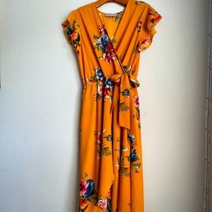 Beautiful Orange Floral Dress